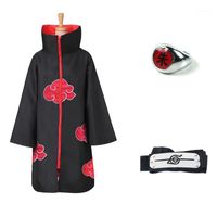 Anime Uchiha Itachi Cosplay Costume Trench Akatsuki Cloak Robe Ninja Coat Set Ring Headband Halloween1