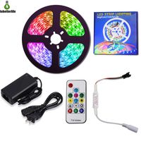 Kit de luz de tira WS2811 Dirección RGB Pixel Digital Strip Light 30 60LED / M Tape Light + 12V5A Power Fuente de alimentación + Controlador + Control remoto