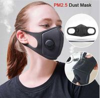Корабль 24Hour Designer Face Mask с Дыхательные клапаны моющийся многоразовый ткань не дети для взрослых Маски Хлопок Черный Защитная маска для лица