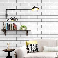 contrôle de conception de briques noir blanc Texture 3D vague Fond d'écran vinyle Qualité luxe moderne mur rouleau de papier