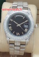Silver Men' s Diamond Wrist Watches Middle Row Diamond b...