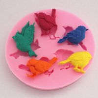Silikon Kek Kalıbı Yeni Tasarım 1 ADET 3D 5 Kuşlar Sevimli Kuş Çikolata Sabun Kalıp Pişirme Kek Dekorasyon Aracı DIY Kek Kalıpları Promosyon