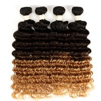 1B 4 27 Ombre Human Hair Extensions Deep Wave Three Tone Dee...