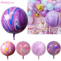 22 tum 4d agat ballonger målar marmor boll färgglad moln latex ballong bröllop xmas dekor baby shower födelsedagsfest globos