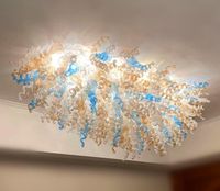현대 천장 조명 이탈리아어 핸드 블로우 유리 샹들리에 램프 홈 거실 장식 LED 천장 조명 샹들리에