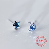 high quality 925 sterling silver blue crystal gemstone star ...