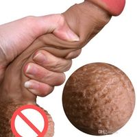 Gerçek Cilt Silikon Yumuşak Dildo Vantuz Gerçekçi Penis Büyük Dick Seks Oyuncakları Kadın Ürünler için Strapon Dildos BDSM SM