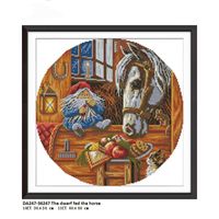 The Dwarf Feding Horse DMC Cross-stitch 11CT Printed Fabric 14CT Counted Canvas DIY Handmade Embroidery Chinese Cross Stitch Kits Needlework Crafts