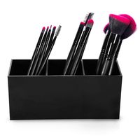 3つのスロットアクリル化粧オーガナイザー高品質の黒いプラスチックデスクトップの口紅のスタンドケースファッション化粧ツール収納ボックス