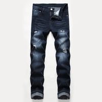 E-Baihui Homens Roupas Skinny Jeans Stretch Denim Homme Rotos Pant Afligido Rasgado Freyed Slim Fit Pocket Calças de Jean C012