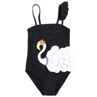 Swan One Piece Swimsuit For Girls Animal Print Children Swimwear 3-12 Year Kids Swim Suits Child Ruffle Bathing Suit Colorful 2X