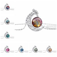 10PC lot New Fashion Vintage Tree of Life Necklaces Moon Gem...