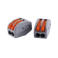 Freeshipping 200pcs/Lot Spring Lever Terminal Block Electric Cable Connector Reusable Wire Terminal Block Wiring Connection Block Set