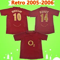 Arsenal BERGKAMP HENRY فان بيرسي 2005 2006 RETRO كرة القدم بالقميص 05 06 الكلاسيكية القمصان اديبايور كرة القدم خمر HLEB الكوت كلمات Camisa دي futebol