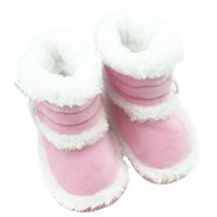 Zimowe dziewczynki śniegowe buty niemowlęcy solidne koronki buty antypoślizgowe buty