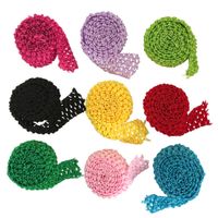 1,5 "häkeln Stirnband Ribbon Trim Roll Meter Tutu Rock Bund häkeln Bänder für Baby Mädchen elastische Blume Stirnbänder Boutique Supplies