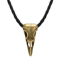 Huilin Smycken Skull Halsband för män Vintage Hiphop Afrikansk Etnisk Bull Skull Pendant Punk Vikings Male Smycken