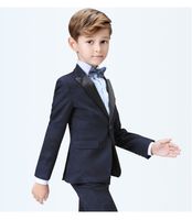 Bonito Um Botão Peak Lapel Kid Complete Designer Bonito Menino Casamento Recolhimento de Meninos Personalizados (Casaco + Calças + Tie + Vest) A56