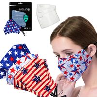 Filtre toz geçirmez Yeniden kullanılabilir Bez Maskeler Koruma Anti Toz Koruyucu Maskeler ile beş köşeli yıldız tasarımcı yüz maskesi