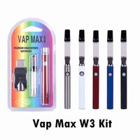 Vap Max W3 Kiti 350mAh Vertex Öncesi ısı VV Değişken Voltaj Pil 0.5 / 1.0ml 510 Cam Kartuş USB Şarj Vape Kalem