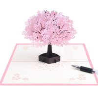 벚꽃 3D 인사말 카드 로맨틱 꽃 팝업 인사말 카드 결혼식 축하 카드 팝업 카드 발렌타인 데이