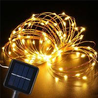 Solar Copper Wire String Lights, LED Outdoor Waterproof Garde...