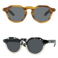 Marken-Weinlese Runde Sonnenbrille DIE MASKE Männer polarisierten Sonnenbrille Frauen Retro Sun-Glas-Qualitäts-handgemachte Plank Sun-Gläser mit Kasten