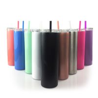 20 Unzen Edelstahl Tumbler Multicolor dünne Tumblers Doppelwand-Vakuum-Trinkbecher Isolierung Wasserflasche Kaffeetasse A02