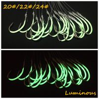20pcs / pack 20 # -22 # -24 # Luminous Maruseigo Hook (con linee di pesca) acciaio al carbonio di pesca Ganci BL_44