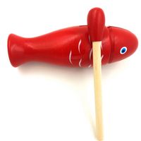 Czerwona ryba kształt tone blok perkusji kreatywne drewniane instrumenty muzyczne dla dzieci przedszkole kreskówki nauczanie pomoce zabawki hurtownie