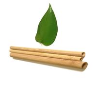 customized logo bamboo straw set with case for bubble tea drinking tube disposable 100% natural and biodegradable