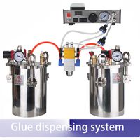 Système de distribution de colle adhésive 2L acier inoxydable Pression d'alimentation Réservoir + distributeur / régulateur + vanne de distribution à deux fluides