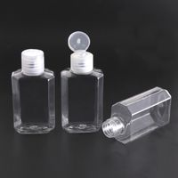 PET plastica vuota alcool bottiglia riutilizzabile 60ML Facile da trasportare liquido chiaro trasparente bottiglie di plastica disinfettante per le mani Per la casa di viaggio