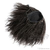 VMAE Indian Natural Black 4a Afro Kinky Curly Ponytail 120G Horsetail sin procesar Virgin Human Hair Drawtring Ponytail