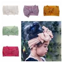 IN 15 Farben Art und Weise Babys großen Bogen Stirnbänder elastische Bowknot hairbands Kopfbedeckungen Kinderkopfschmuck Kopfbänder Turban-Kopf-Wraps Neugeborene