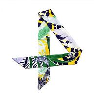 Butterfly Leaf Print Silk Scarf Brand Bag Scarf For Women He...