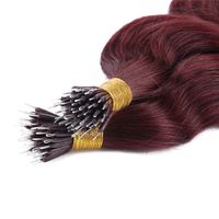 Tiefere Welle Nano-Spitze-Haar-Verlängerungen Qualitäts-Nano Ring Haar 1g / strand 150strands / lot 99J Farbe Haare