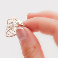 26 liter brzoskwinia serce pierścienie złote srebrne palec zespół pierścień kobiety dziewczyny biżuteria prezenty urodzinowe