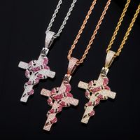Luxury designer jewelry iced out pendant mens cross necklace...
