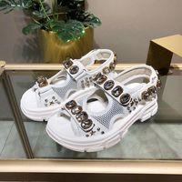 Branded luxury big gem diamond platform sandals beach shoes ...