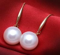 9-10mm Südsee weiße Perle Ohrringe 14k Gold Zubehör