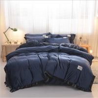 Velvet Comfort Bedding Sets Fleece Fabric Thicken Quilt Cover 4 Pics Duvet Cover High Quality Bedding Suits Bedding Supplies Home Textiles