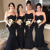 Gold Satin Maid Honor Dresses 