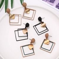 3 color Hot Sale Korean Personality Earring Geometric Square...