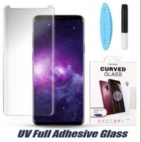 3D Curved completa cola UV Líquido de vidro temperado para Samsung S20 Ultra S10 S9 S8 Além disso S10e Nota 10 9 Full adesivo protetor de tela de luz UV