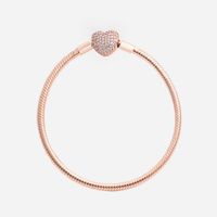 Mode stieg Knochen Armband Gold Schlange für Pandora Luxus-Designer-925 Sterling Silber CZ Diamant Damen europäischen Perlenarmband mit Kasten