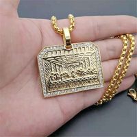 Hip Hop Iced Out Bling The Last Supper Pendant Necklace For ...