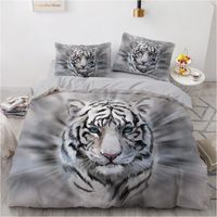 3D conjuntos de cama preto edredon Quilt Cover Set Consolador Lençois Pillowcase Rei Rainha 203x230cm Tamanho Animal Tiger desenho impresso