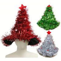 Nieuwe grappige 41cm x42cm niet-geweven doek kerstboom party santa hoed vakantie foto rekwisieten gebreide hoed voor kid volwassen festival decor