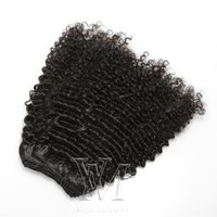 İnsan Saç Uzantıları 3A 3B 3C Afro Kinky Kıvırcık 4A 4B 4C 120g Doğal Renk # 1B Klip Hint İşlenmemiş Bakire İnsan Klip